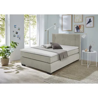 Jockenhöfer Boxspringbett »Family, inklusive 7-Zonen-TTFK-Matratzen und Kaltschaumtopper«, erhältlich in den Breiten 120,140 & 180cm, beige