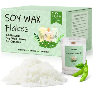 UNOTENA Sojawachs Flocken für Kerzen, Wachs Kerzenwachs 226G/9KG/18KG, Kerzenwachs zum Gießen, 100% Natürliches Öko Sojawachs für Kerzen[ 4.5KG ]