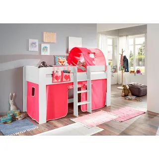 RELITA Hochbett Andi 90 x 200 cm Buche massiv pink