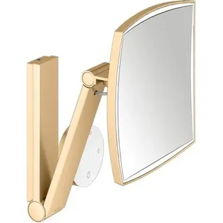 KEUCO iLook_move Kosmetikspiegel, beleuchtet, eckig, mehrstufig einstellbare Lichtfarbe, Glasbedienfeld, 17613259002 - Gold