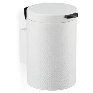Relaxdays Kosmetikeimer , Weiß , Metall, Kunststoff , Rund , 17x25x22 cm , Badaccessoires, Abfalleimer