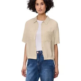 Street One Kurzarm Bluse mit Elastiksaum Smoke beige 36