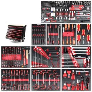 Mephisto Werkzeugwagen gefüllt Pro-Line 12 Einlagen Werkzeug Werkstattwagen