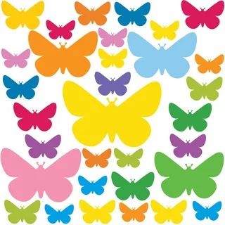 PREMYO 32 Schmetterlinge Wandsticker Kinderzimmer Mädchen - Wandtattoo - Wandaufkleber Selbstklebend Bunt