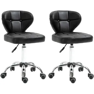 Homcom Arbeitshocker Kunstleder Dunkelgrau