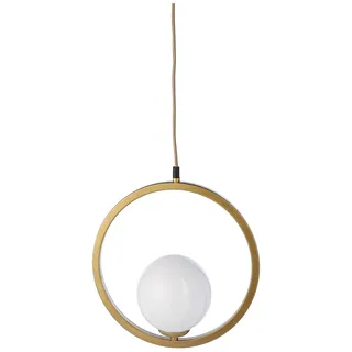 Homemania Hängelampe, Metall, Glas, Gold, Weiß