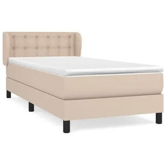 SYFAXTM Boxspringbett mit Matratze Cappuccino-Braun 80x200cm Kunstleder