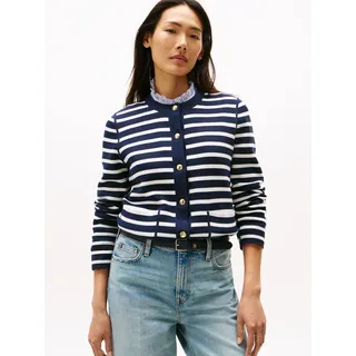 Tommy Hilfiger Strickjacke »CO JERSEY STCH REVERSIBLE CARDI« mit Wendemöglichkeit blau