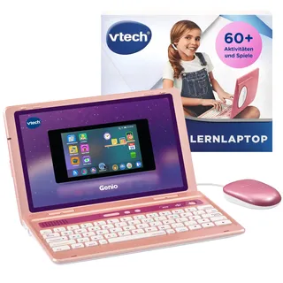 Vtech Genio Laptop I Lerncomputer mit Internetzugang Textprogramm und 40 Lernspielen I Kinder PC mit Elternkontrolle Musik- und Videoplayer Kalender Tagebuch-App I Alter 5–12 Jahre I pink
