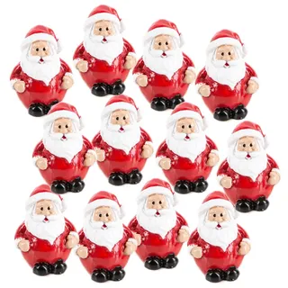 Logbuch-Verlag 12 Mini Nikolaus-Figuren 3 cm – kleine Weihnachtsmänner rot-weiß – Miniatur Deko & Geschenkidee zu Weihnachten