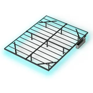 okwish Metallbett 160x200cm mit LED Jugendzimmer Schwarz ohne Matratze