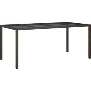 vidaXL Garten-Eßtisch Braun 190 x 90 x 75 cm Poly Rattan - Braun