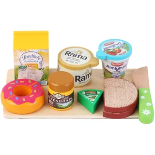 Tanner Kaufladen Zubehör, Frühstücks-Set aus Holz, bunt