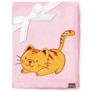 Be Mammy Warme Kuscheldecke Babydecke Blanket Baby Geschenk BE20-168 (Puderrosa - Katze)