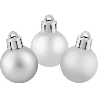 Weihnachtskugel-Set Kunststoff Ø 3 cm 9-teilig Silber