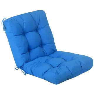 QILLOWAY Sitzkissen für den Außenbereich, getuftetes Kissen, Frühling/Sommer, saisonal, Allwetter-Ersatzkissen, Marineblau