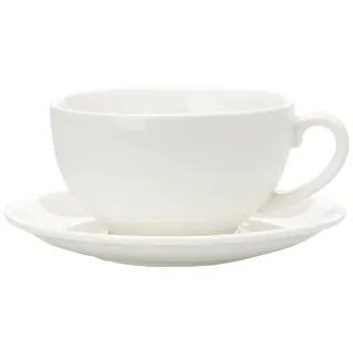 Maxwell & Williams , Porzellan, Weiße Tasse und Untertasse Cappuccino Basic | Artikelnr. MW025, 1 Porzellan