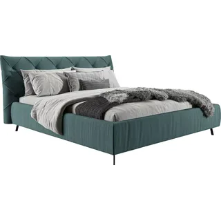 Leonique Polsterbett »Elloree, in 4 Breiten bis 200cm, auch in Leder« Kopfteilhöhe 105 cm, belastbar bis 280 kg, auch in Überlänge 220cm, blau