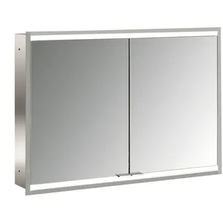 emco prime 2 Lichtspiegelschrank, 1000 mm, 2 Türen, Unterputzmodell, 949706355, Farbe: aluminium/weiß