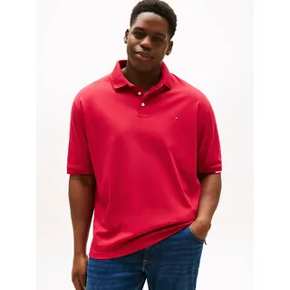 Poloshirt "BT-INTERLOCK FLAGCUFF SLIM FIT-B", Herren, Gr. 3XL, rot (medium rot), Jersey, Obermaterial: 100% Baumwolle, TOMMY HILFIGER BIG & TALL, unifarben, regular fit normal, Rundhals, eingesetzt angesetztes Bündchen, Shirts Poloshirt, Große Größen