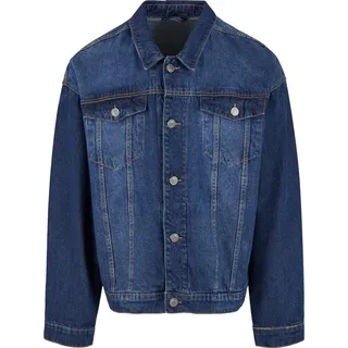 Build Your Brand - Jeansjacke für Herren Kastig RW10763 (M) (Neues Mittel Blau Gewaschen)