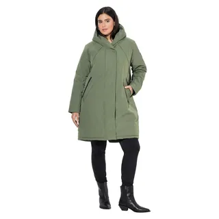 Ulla Popken Damen Mantel schilfgrün 42+ - Grün