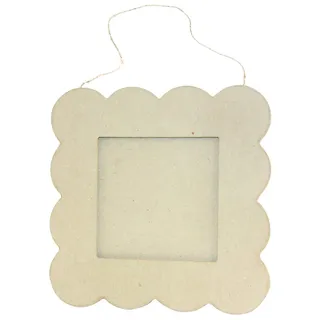 Décopatch CD027C Rahmen (aus Pappmaché zum Verzieren und Personalisieren, quadratisch, 20 x 20cm, ideal für Ihre Bilder 11 x 11 cm) 1 Stück kartonbraun
