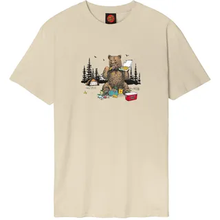T-Shirt SANTA CRUZ "BRAUN PIZZA BEAR T-SHIRT", Herren, Gr. S, blond wood, Obermaterial: 100% Baumwolle, normal, Rundhals, Shirts T-Shirt