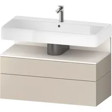 Duravit Qatego Waschtischunterbau, 1 Auszug und 1 Schublade, 990x470x590mm, Nische Weiß Supermatt, QA4395084, Farbe: Taupe Supermatt/mit Nischenbeleuchtung