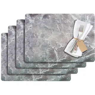 Westmark Tischsets/Platzsets, 4 Stück, 43,5 x 30 cm, PET, Grau, Saleen Edition: Marmor