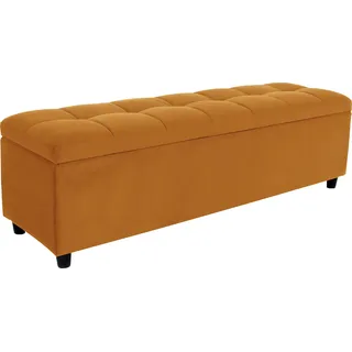 None Bettbank Abgesteppt 140 x 43 x 40 cm gold / goldfarben