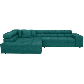 Hom`in Ecksofa , Petrol , Textil , Füllung: Schaumstoff , Ottomane links, L-Form , 317x213 cm , Blauer Engel, Goldenes M, Oeko-Tex® Standard 100, DGM-Klimapakt , Typenauswahl, Lederauswahl, Stoffauswahl, Armteilvarianten, seitenverkehrt erhältlich, Hocker erhältlich, Rücken echt , Wohnzimmer, Sofas & Couches, Wohnlandschaften, Ecksofas