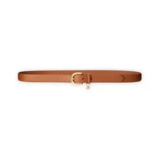 Lauren Ralph Lauren für Damen. 412802952005 Geprägter Ledergürtel mit brauner Perle (S), Lässig