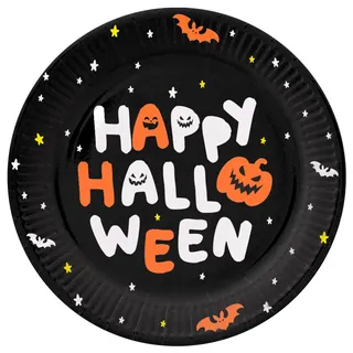 Folat Happy Halloween Booo! Teller 23 cm 8 St. Schwarz/Orange