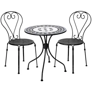 Butlers Gartenmöbel-Set (3-tlg.) Palazzo , Blau , Metall, Keramik , Gartenmöbel, Gartengarnituren, Gartenmöbel-Sets