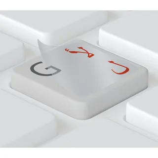 Keystickers® | Arabische Aufkleber für PC/Laptop & Notebook Tastaturen 14x14mm, transparent mit mattem Schutzlack, Farbe ROT | Arabic Keyboard Stickers