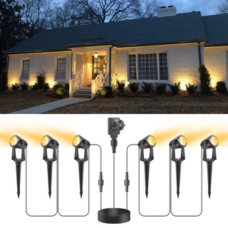 VOLISUN Gartenstrahler Led Außen Wasserdicht,Gartenbeleuchtung Mit Strom,Gartenleuchten Warmweiß IP65 Wasserdicht,6Pack für Haus, Baum, Hinterhof