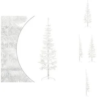 vidaXL Künstlicher Halb-Weihnachtsbaum mit Ständer Schlank Weiß 180 cm -  Weihnachtsbäume - Weiß