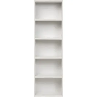 furni24 Bücherregal mit 5 Fächern, Holzregal, Würfelregal, Aufbewahrungsregal, weiß, 40x24x132h
