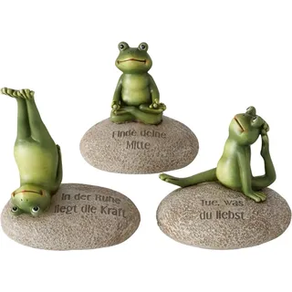 Boltze Figur Yoga 3-fach Sortiert 15 cm x 8 cm x 13 cm Beige