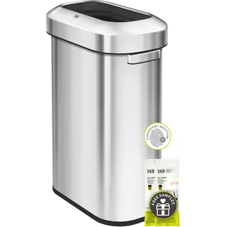 EKO Urban 90 Liter offener Mülleimer aus Edelstahl, schmal, kommerzielle Qualität, großer Mülleimer für Zuhause, Büro, Hotel, Café, Restaurant, Wohnheim