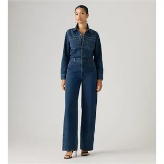 Levi's für Damen. 0088J-0000 Latzhose Heritage mittelblau (XS), Lässig, Baumwolle, Denim, Langarm