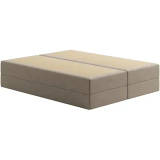 Home Collective Boxspringbett mit Kaltschaummatratze, 160 x 200 cm, in Beige , Holzwerkstoff , H3 , 160x200 cm , Schlafzimmer, Betten, Boxspringbetten