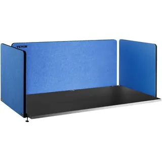 VEVOR Tischtrennwand Polyesterfaser Akustik Schreibtisch Sichtschutz 20mm dick Schreibtisch Trennwand Marineblauer Passend für 10-35mm Tischplatte Schallwand Ideal für Büro Bibliothek Klassenzimmer