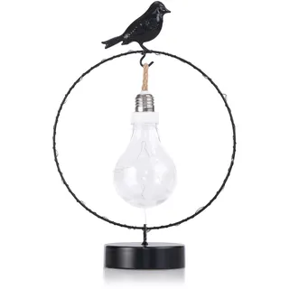 DecoKing LED Deko Stimmungsbeleuchtung Metall Beleuchtung Tischlampe Vogel Rihor Bird Schwarz