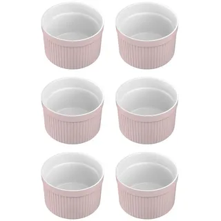 Intirilife Souffle Auflaufform Porzellan (6-tlg.) , Pink , Keramik , 7.8x4.6x7.8 cm , Kochgeschirr, Auflaufformen