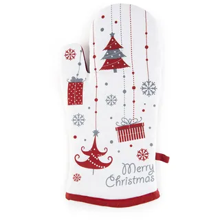 Excelsa Merry Christmas Ofenhandschuh, Baumwolle, Weihnachtsdekoration, 32 x 18 cm