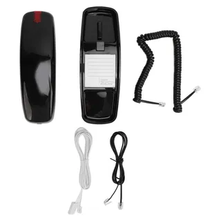 Schnurgebundenes Telefon, an der Wand montierbar, Lautstärkeregler mit großen Tasten, Seniorenfreundliches Zuhause, Schwarz