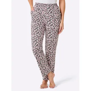 Jogginghose FEEL GOOD, Damen, Gr. 44/46, Normalgrößen, rosa (anthrazit, rosé, bedruckt), 100% Baumwolle, bedruckt, gemustert, mehrfarbig, Hosen Jogginghose