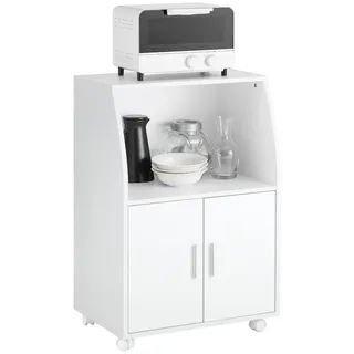 SoBuy Küchenwagen weiß - Holzwerkstoff, 55x84x38 cm Esszimmer, Servierwagen